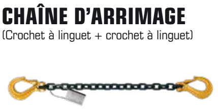 Chaine d'arrimage Ø8mm crochet à linguet LG3.5m 1