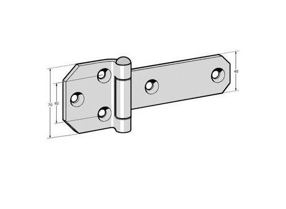 Charnière acier zingué 205mm 3