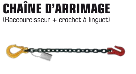 Chaine d'arrimage Ø10mm crochet raccourcisseur + crochet à linguet LG3.5m 1