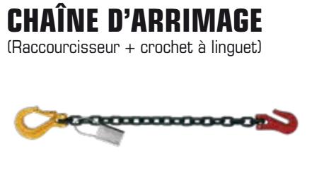 Chaine d'arrimage Ø13mm crochet raccourcisseur + crochet à linguet LG3.5m 1