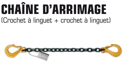 Chaine d'arrimage Ø10mm crochet à linguet LG3.5m 1