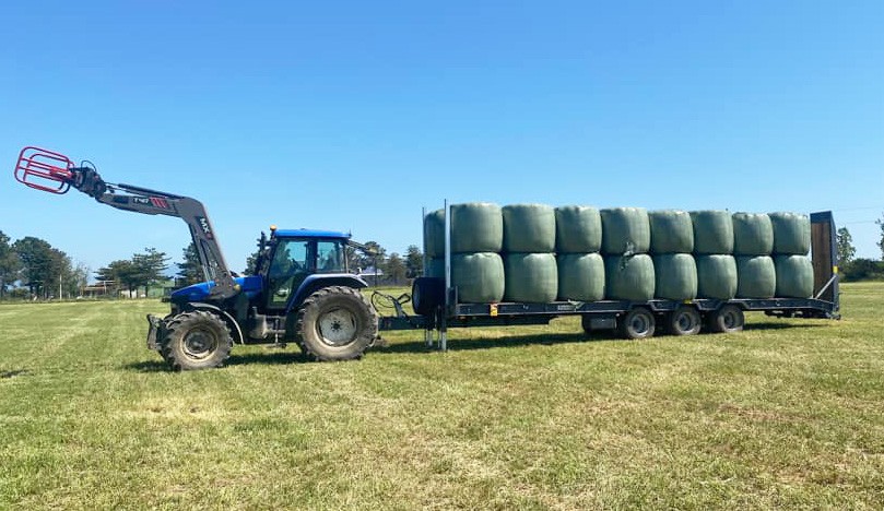 Remorque Agricole porte engins 3 essieux centraux 4