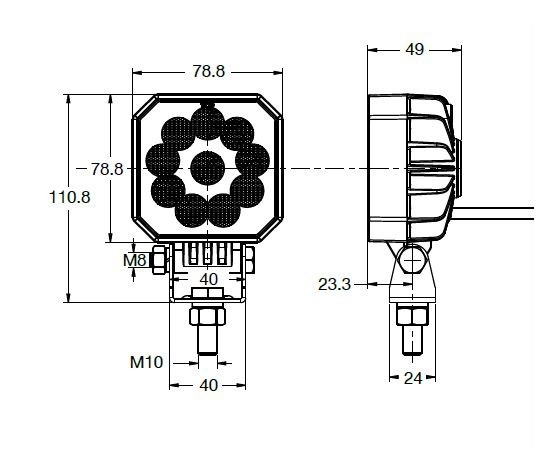 Phare de travail a led 12/24v 2