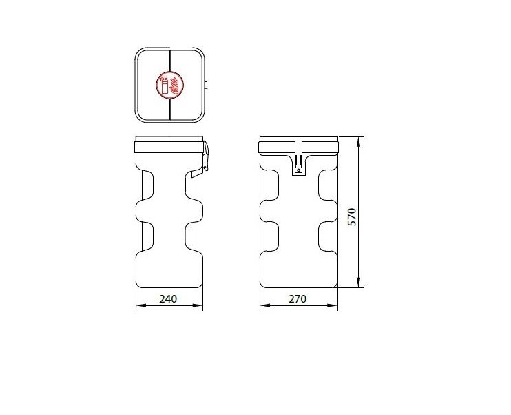 Coffre extincteur horizontal 6Kg 2